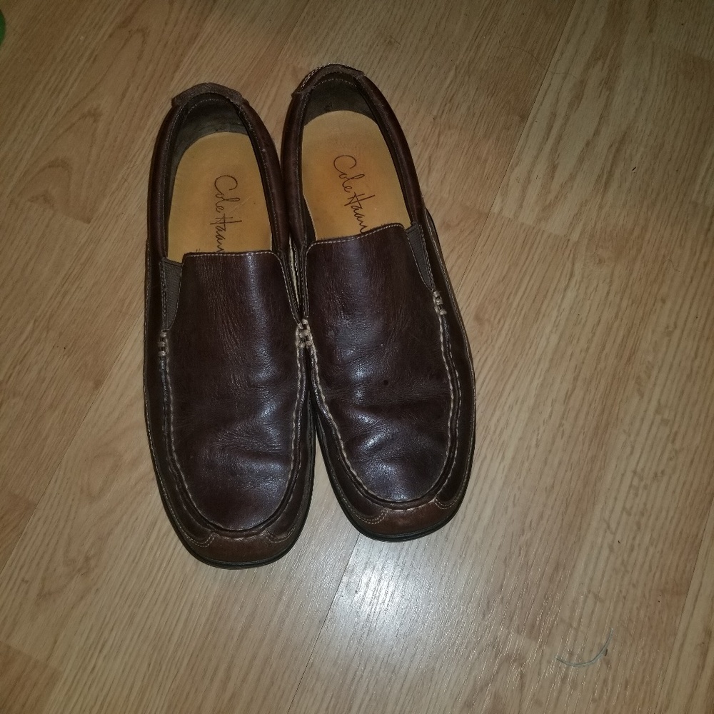Cole Haan Brown Leather Slip On Loafers